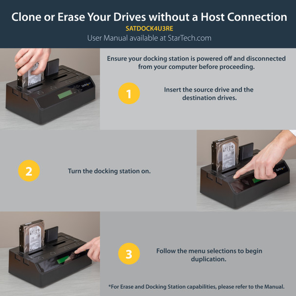 StarTech AC SATDOCK4U3RE 4Bay USB3.0 eSATA-SATA Standalone HD Duplicator Dock