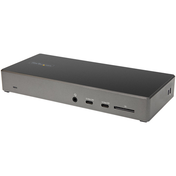 StarTech.com USB C Dock - Triple 4K Monitor USB Type-C Docking Station - 100W Power Delivery - DP 1.4 Alt Mode & DSC, 2x DisplayPort 1.4/HDMI 2.0 - 6xUSB (2x 10Gbps), SD - Windows/Chrome 115273