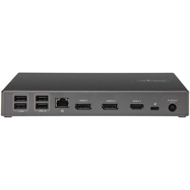 StarTech.com USB C Dock - Triple 4K Monitor USB Type-C Docking Station - 100W Power Delivery - DP 1.4 Alt Mode & DSC, 2x DisplayPort 1.4/HDMI 2.0 - 6xUSB (2x 10Gbps), SD - Windows/Chrome 115273