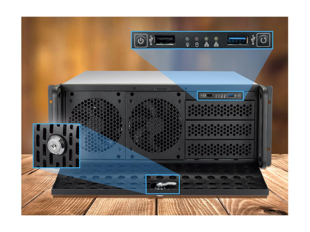 Rosewill Case RSV-L4000U Server 4U 8Bays 7Fans USB E-ATX Black Metal/Steel Retail