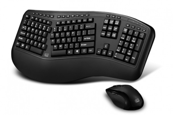 Adesso Tru-Form 1500 keyboard RF Wireless QWERTY English Black 116974