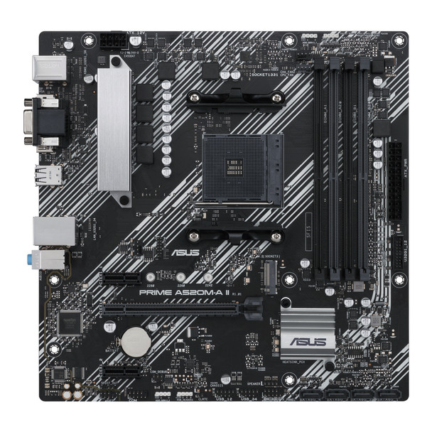 ASUS Motherboard PRIME A520M-A II/CSM AMD A520 AM4 Ryzen Max.128GB DDR4 micro ATX Retail