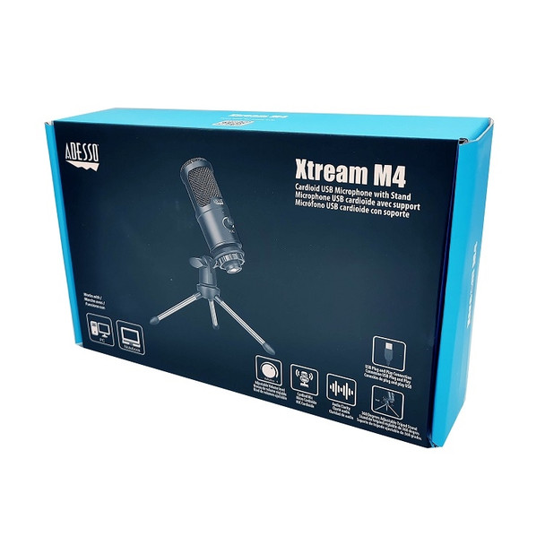 Adesso MIC Xtream M4 Cardioid USB Microphone with tripod Stand Retail