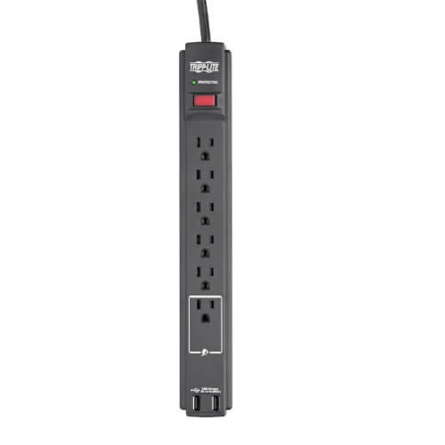 Tripp-Liye SURGE TLP606USBB Protect It 6-Outlet Surge Protector 6ft Cord Retail