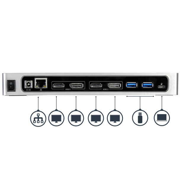 Startech.Com Dual-4K Docking Station With 6 X Usb 3.0 Ports Dk30A2Dh