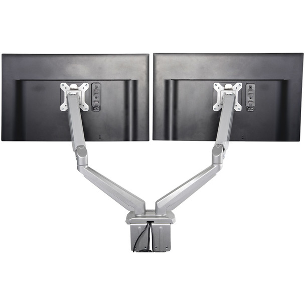 Startech.Com Desk Mount Dual Monitor Arm With Usb & Audio - Desk Clamp Vesa Mount For Up To 32 Inch Displays - 2X Usb, 2X 3.5Mm Audio - Ergonomic Full Motion Dual Monitor Arm - Silver Armslimduos
