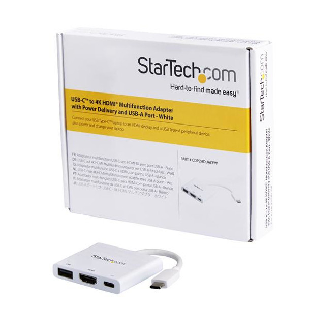 StarTech.com USB-C Multiport Adapter with HDMI - USB 3.0 Port - 60W PD - White CDP2HDUACPW