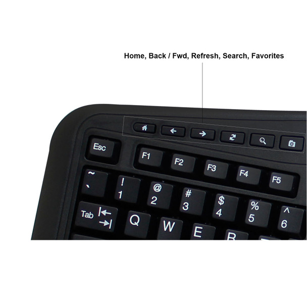 Adesso Tru-Form 3500 - 2.4 GHz Wireless Ergonomic Trackball Keyboard WKB-3500UB