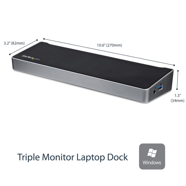 Startech.Com Triple-Monitor Usb 3.0 Docking Station - 1X Hdmi - 2X Displayport Usb3Dockh2Dp