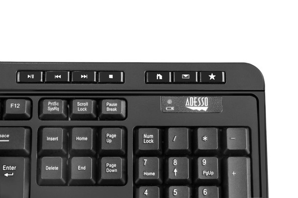 Adesso Wkb-1320Cb Keyboard Rf Wireless Qwerty Black Wkb-1320Cb