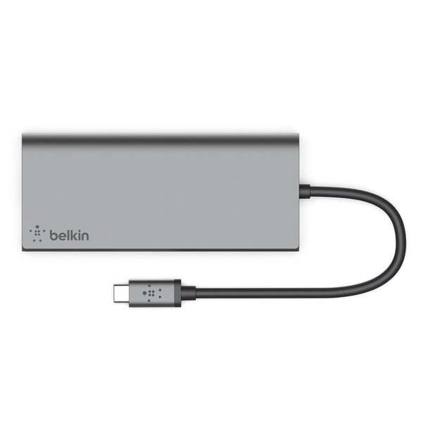 Belkin F4U092BTSGY interface hub USB 3.2 Gen 1 (3.1 Gen 1) Type-C 5000 Mbit/s Grey F4U092BTSGY