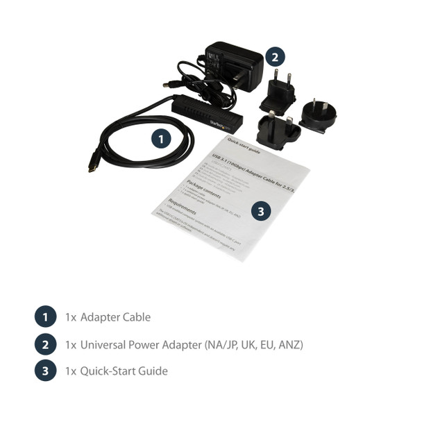 StarTech.com USB 3.1 (10Gbps) Adapter Cable for 2.5”/3.5” SATA Drives - USB-C USB31C2SAT3