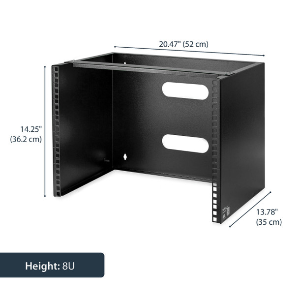 Startech.Com Wall-Mount Bracket For Shallow Rack-Mount Equipment - Solid Steel - 8U Wallmount8