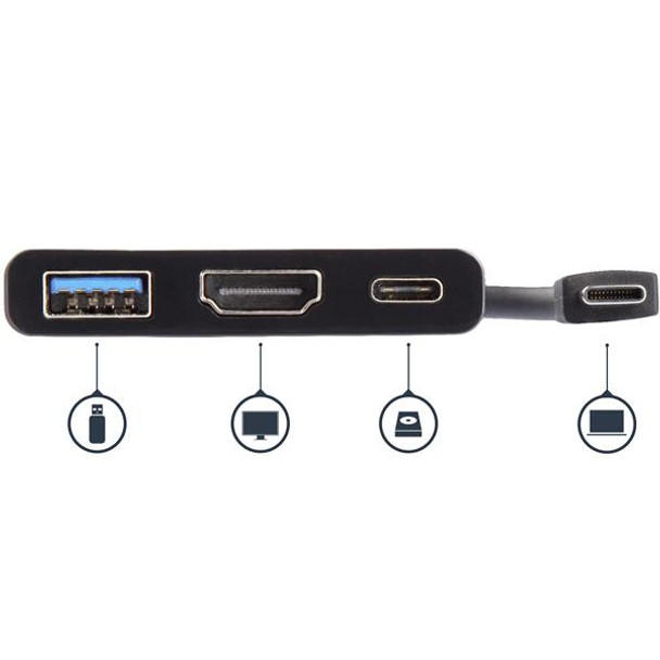 Startech.Com Usb-C Multiport Adapter With Hdmi - Usb 3.0 Port - 60W Pd - Black Cdp2Hduacp