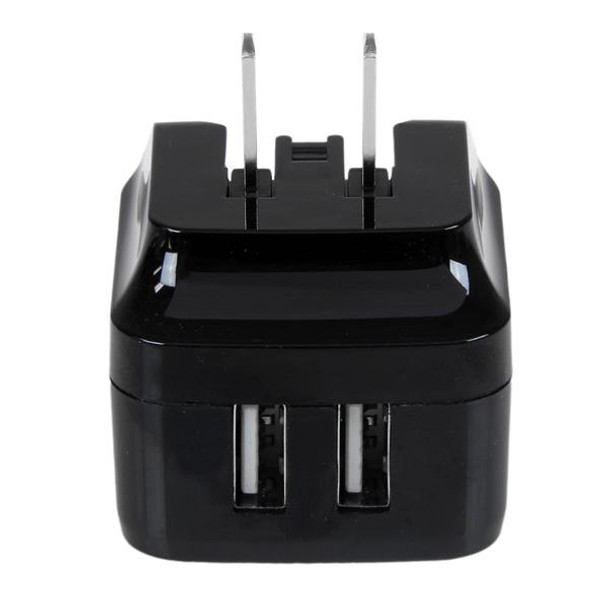 StarTech.com Dual-port USB wall charger - international travel - 17W/3.4A - black USB2PACBK