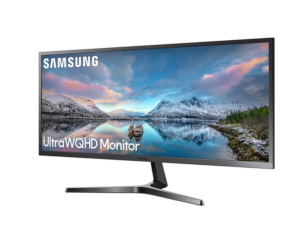Samsung LS34J552WQNXZA computer monitor 86.6 cm (34.1") 3440 x 1440 pixels Quad HD Blue, Grey LS34J552WQNXZA