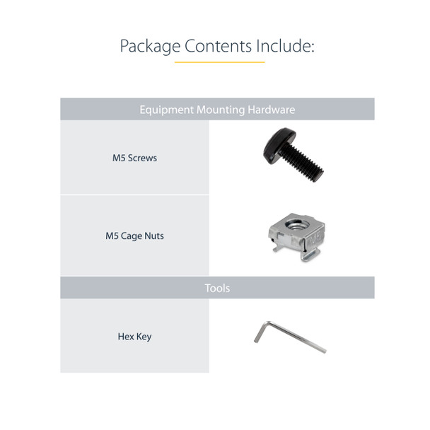 StarTech.com 42U Adjustable 4 Post Open Server Equipment Rack Cabinet 4POSTRACKBK