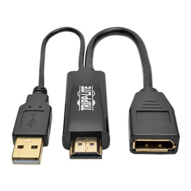 Tripp Lite HDMI to DisplayPort Active Converter 4K with USB Power, HDMI to DisplayPort (M/F), 4096 x 2160/4K x 2K @ 30 Hz, 15.24 cm P130-06N-DP-V2