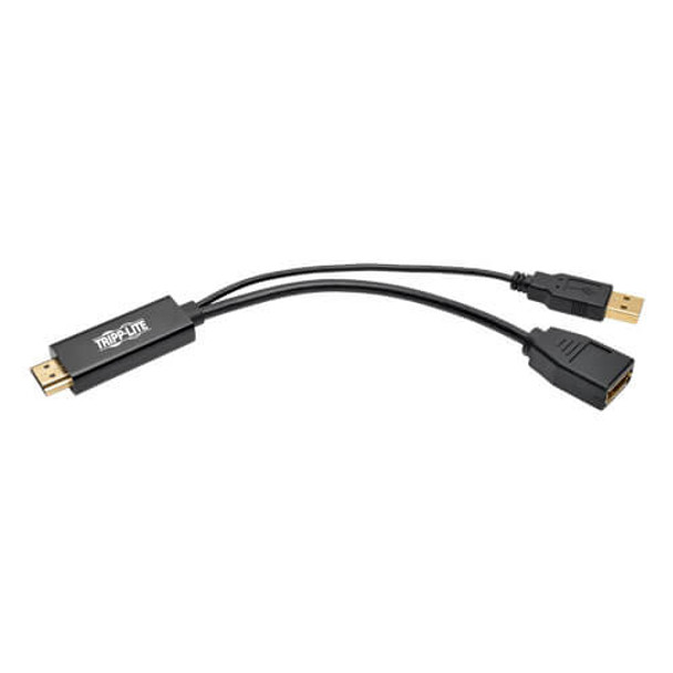 Tripp Lite HDMI to DisplayPort Active Converter 4K with USB Power, HDMI to DisplayPort (M/F), 4096 x 2160/4K x 2K @ 30 Hz, 15.24 cm P130-06N-DP-V2