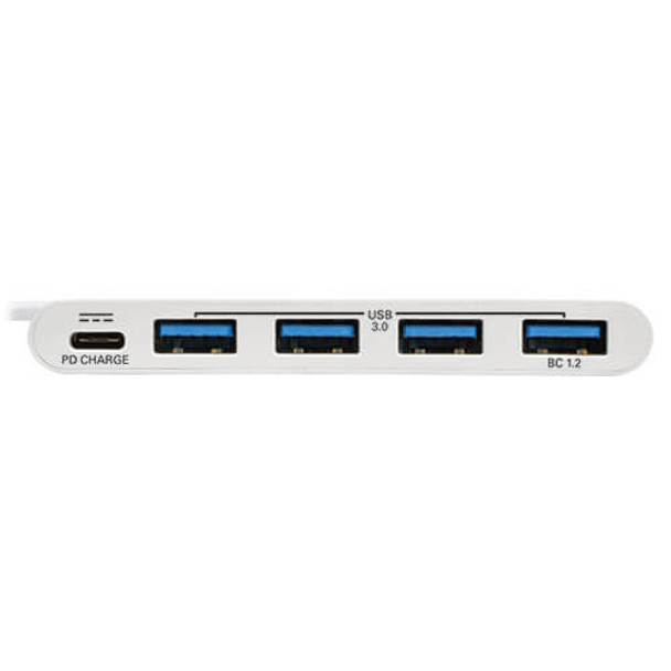 Tripp Lite 4-Port USB 3.1 Gen 1 Portable Hub, USB Type-C (USB-C) to (x4) USB-A, with USB-C Charging Port U460-004-4A-C