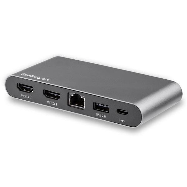 Startech.Com Usb C Dock - 4K Dual Monitor Hdmi Display - Mini Laptop Docking Station - 100W Power Delivery Passthrough - Gbe, 2-Port Usb-A Hub - Usb Type-C Multiport Adapter - 3.3' Cable Dk30C2Hagpd