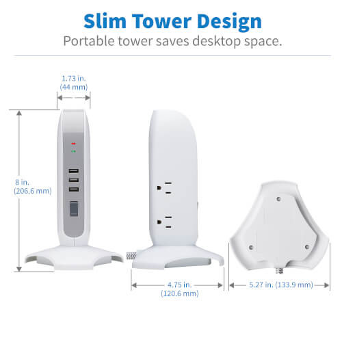 Tripp Lite TLP66USB surge protector White 5 AC outlet(s) 120 V 1.83 m TLP66USB