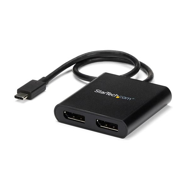 StarTech.com 2-Port Multi Monitor Adapter - USB-C to 2x DisplayPort 1.2 Video Splitter - USB Type-C to DP MST Hub - Dual 4K 30Hz or 1080p 60Hz - Thunderbolt 3 Compatible - Windows Only MSTCDP122DP