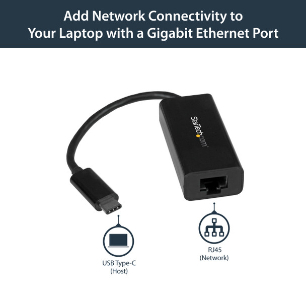 Startech.Com Usb C To Gigabit Ethernet Adapter - Black - Usb 3.1 To Rj45 Lan Network Adapter - Usb Type C To Ethernet - Limited Stock, See Similar Item S1Gc301Auw Us1Gc30B