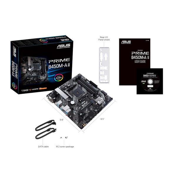 ASUS PRIME B450M-A II AMD B450 Socket AM4 micro ATX 90MB15Z0-M0EAY0