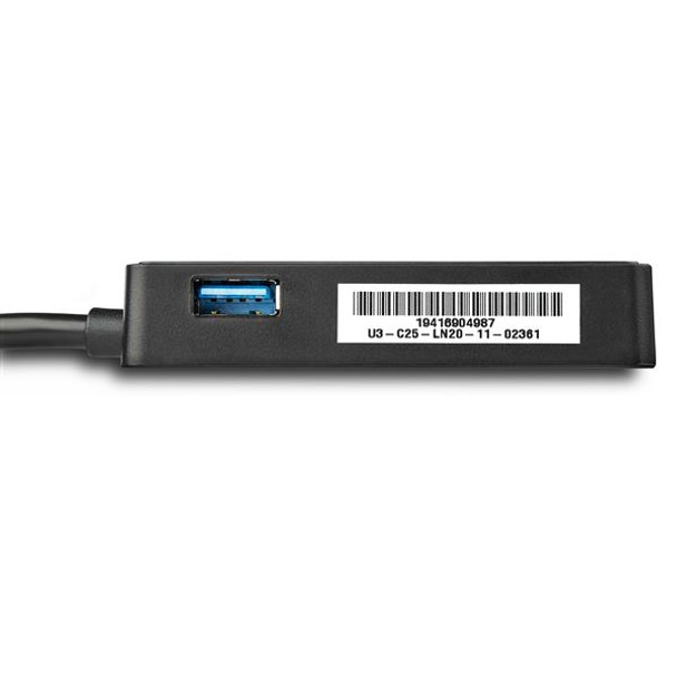 Startech.Com Usb 3.0 To Gigabit Ethernet Adapter Nic W/ Usb Port - Black Usb31000Sptb