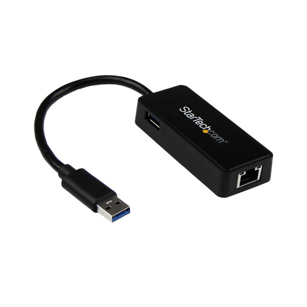 Startech.Com Usb 3.0 To Gigabit Ethernet Adapter Nic W/ Usb Port - Black Usb31000Sptb
