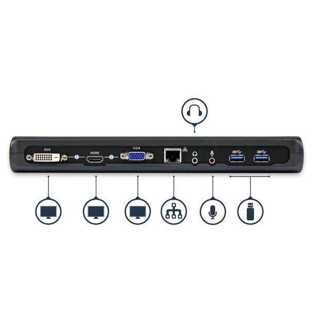 StarTech.com Dual-Monitor USB 3.0 Docking Station with HDMI & DVI/VGA USB3SDOCKHDV