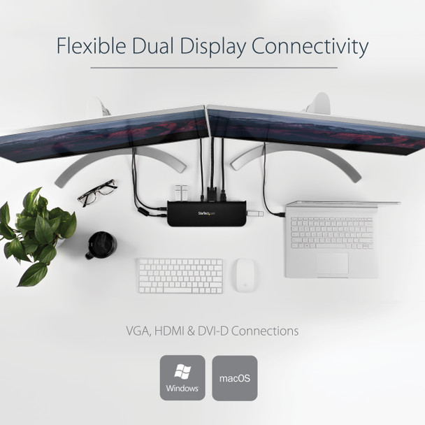 StarTech.com Dual-Monitor USB 3.0 Docking Station with HDMI & DVI/VGA USB3SDOCKHDV