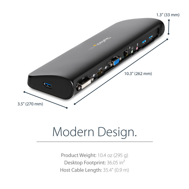 StarTech.com Dual-Monitor USB 3.0 Docking Station with HDMI & DVI/VGA USB3SDOCKHDV