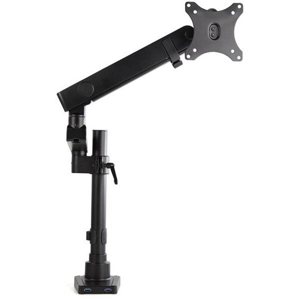 Startech.Com Desk Mount Monitor Arm With 2X Usb 3.0 Ports - Pole Mount Full Motion Single Arm Monitor Mount For Up To 34" Vesa Display - Ergonomic Articulating Arm - Desk Clamp/Grommet Armpivot2Usb3