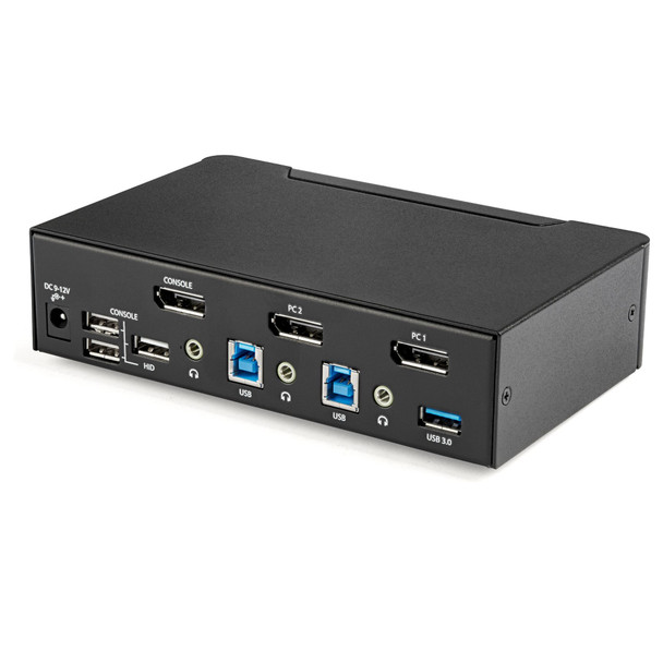 StarTech.com 2 Port DisplayPort KVM Switch - 4K 60Hz - Single Display - Dual Port UHD DP 1.2 USB KVM Switch with Integrated USB 3.0 Hub & Audio - Dell HP Apple Lenovo - TAA Compliant SV231DPU34K