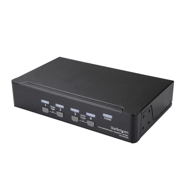 StarTech.com 4 Port DisplayPort KVM Switch - 4K 60Hz - Single Display - Dual Port UHD DP 1.2 USB KVM Switch with Integrated USB 2.0 Hub & Audio - Dell, HP, Apple, Lenovo - TAA Compliant SV431DPUA2