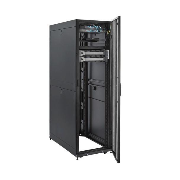 StarTech.com 42U Server Rack Cabinet - 4-Post Adjustable Depth (3" to 35") IT Network Equipment Rack Enclosure with Casters/ Vented/Locking /3315lb /Dell PowerEdge HP ProLiant ThinkServer RK4242BK24