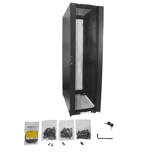 StarTech.com 42U Server Rack Cabinet - 4-Post Adjustable Depth (3" to 35") IT Network Equipment Rack Enclosure with Casters/ Vented/Locking /3315lb /Dell PowerEdge HP ProLiant ThinkServer RK4242BK24