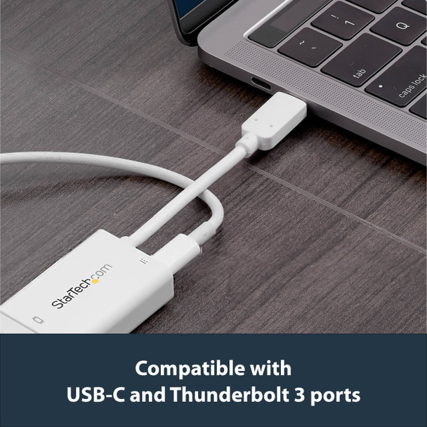 Startech.Com Usb C To Vga Adapter With Power Delivery - 1080P Usb Type-C To Vga Monitor Video Converter W/ Charging - 60W Pd Pass-Through - Thunderbolt 3 Compatible - White Cdp2Vgaucpw