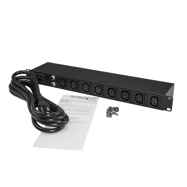 Startech.Com 1U 19 Inch 8 Port Rack Mount Pdu - Iec C13 Socket Rackmount Power Supply/Strip - Horizontal Server Rack Mountable Surge Protector /Data Center Power Distribution Unit 16A 240V Pdu08C13H