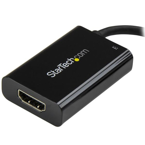 StarTech.com USB C to HDMI 2.0 Adapter with Power Delivery - 4K 60Hz USB Type-C to HDMI Display Video Converter - 60W PD Pass-Through Charging Port - Thunderbolt 3 Compatible - Black CDP2HDUCP
