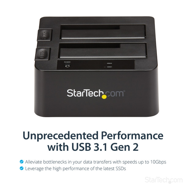 StarTech.com USB 3.1 (10Gbps) Dual-Bay Dock for 2.5"/3.5" SATA SSD/HDDs SDOCK2U313