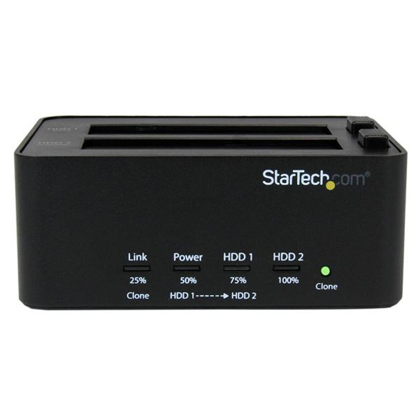 StarTech.com USB 3.0 SATA Hard Drive Duplicator & Eraser Dock - Standalone 2.5/3.5in HDD & SSD Eraser and Cloner SATDOCK2REU3