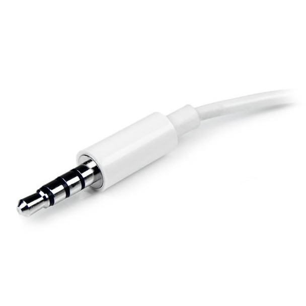 StarTech.com White headset adapter for headsets with separate headphone / microphone plugs - 3.5mm 4 position to 2x 3 position 3.5mm M/F MUYHSMFFADW