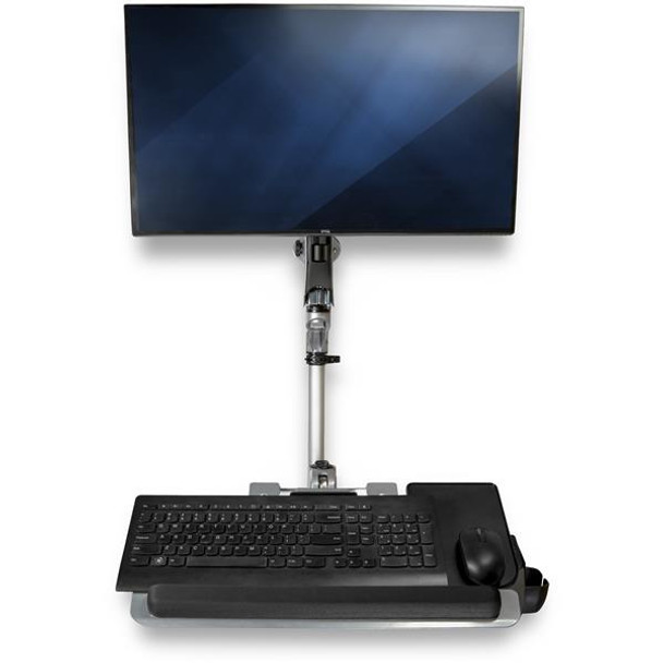 Startech.Com Wall Mount Workstation - Articulating Standing Desk W/ Ergonomic Height Adjustable Monitor Arm & Padded Keyboard Tray - 34" Vesa Display - Foldable Wall Mounted Sit Stand Wallstsi1