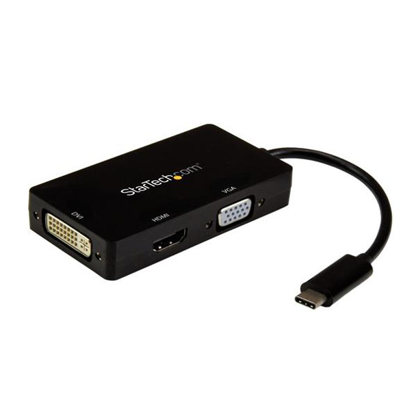 Startech.Com Usb-C Multiport Video Adapter - 3-In-1 - 4K 30Hz - Black Cdpvgdvhdbp