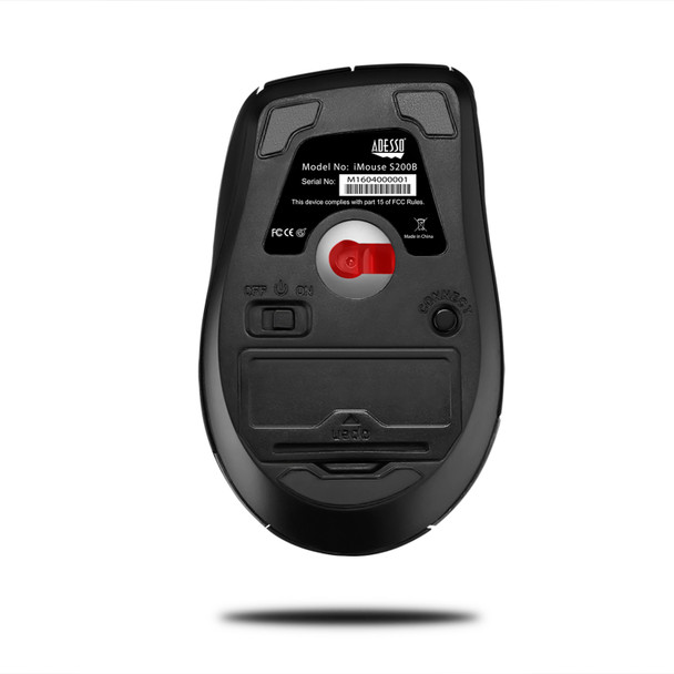 Adesso Imouse S200B Mouse Ambidextrous Bluetooth Optical 2000 Dpi Imouse S200B