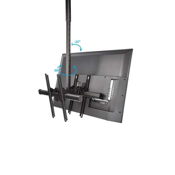 StarTech.com Dual TV Ceiling Mount - Back-to-Back Heavy Duty Hanging Dual Screen Mount with Adjustable Telescopic 3.5' to 5' Pole - Tilt/Swivel/Rotate - VESA Bracket for 32”-75" Displays FPCEILBTB