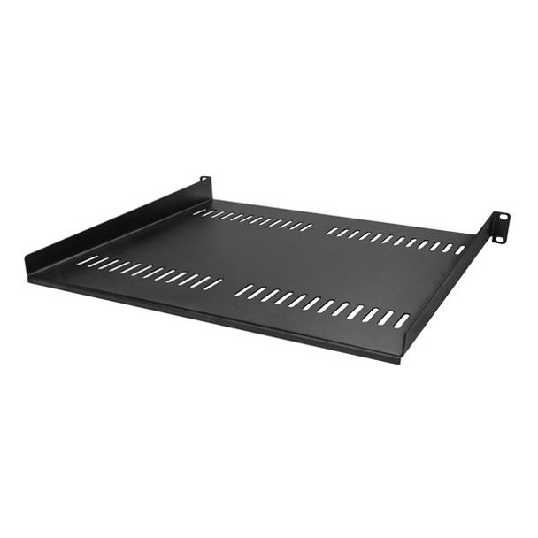 Startech.Com 1U Server Rack Shelf - Universal Vented Rack Mount Cantilever Tray For 19" Network Equipment Rack & Cabinet - Heavy Duty Steel – Weight Capacity 44Lb/20Kg - 16" Deep Shelf, Black Cabshelf116V